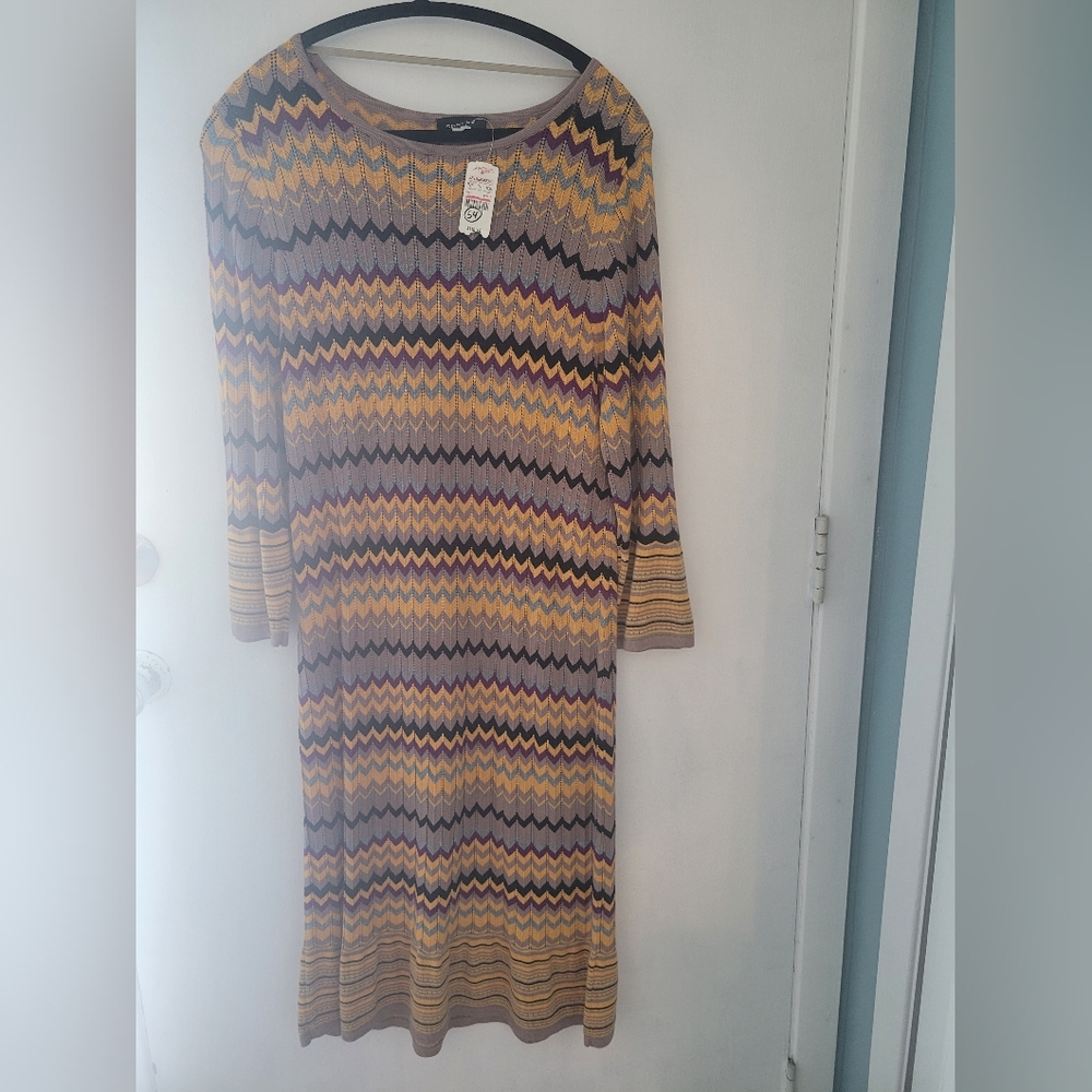Spense Multicolor Zigzag Midi Dress